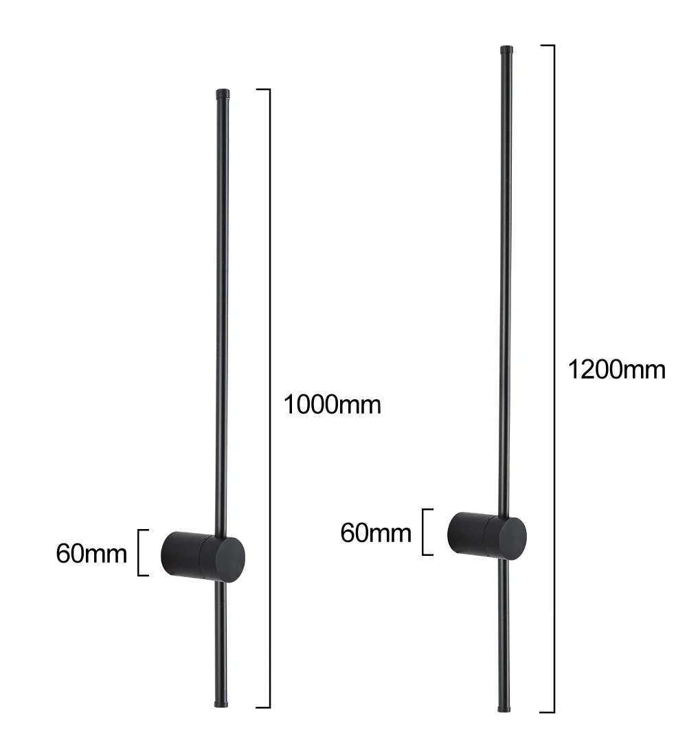 LUCKYLED Modern Led Wall Light AC85-290V Long Wall Lamp Sconce 100cm 120cm Interior Wall Light Bedside Bedroom Light Black White