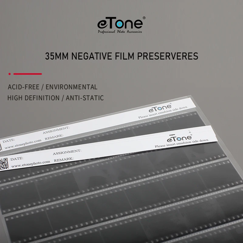 eTone 35/135mm Negatives Film Storage Pages Acid-free Bags Black&White Color Film Slide Preservers Pages