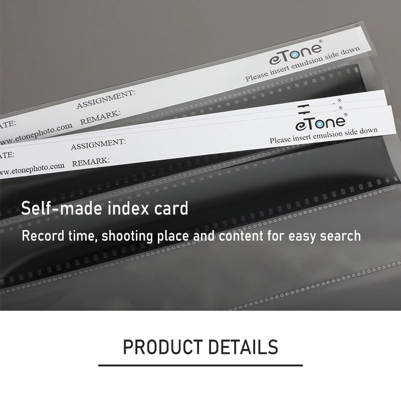 eTone 35/135mm Negatives Film Storage Pages Acid-free Bags Black&White Color Film Slide Preservers Pages