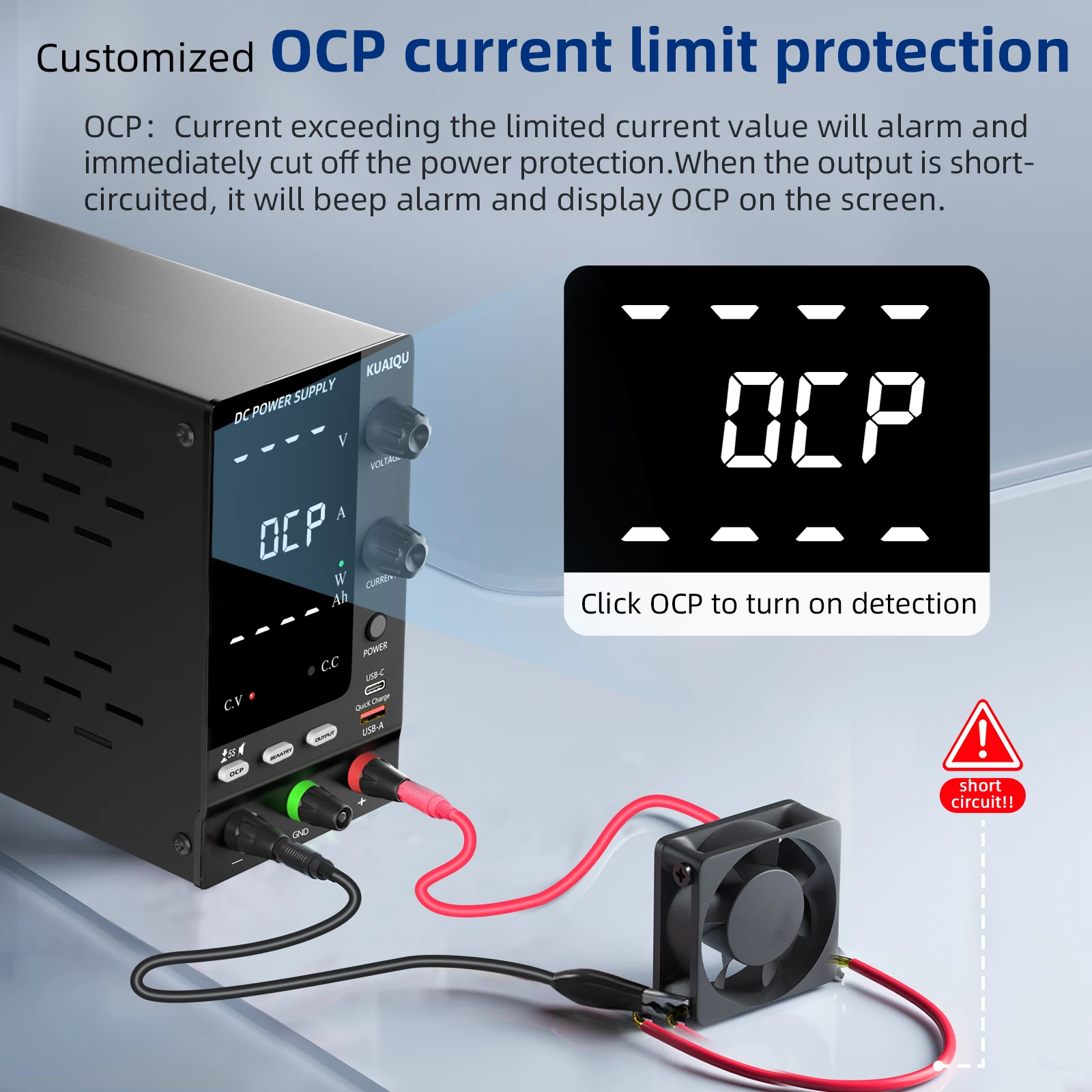 KUAIQU 30V 10A DC Power Supply Adjustable Digits Display Laboratory Power Supply Voltage Regulator 60V 5A 120V,32V 6A SPS-C3010