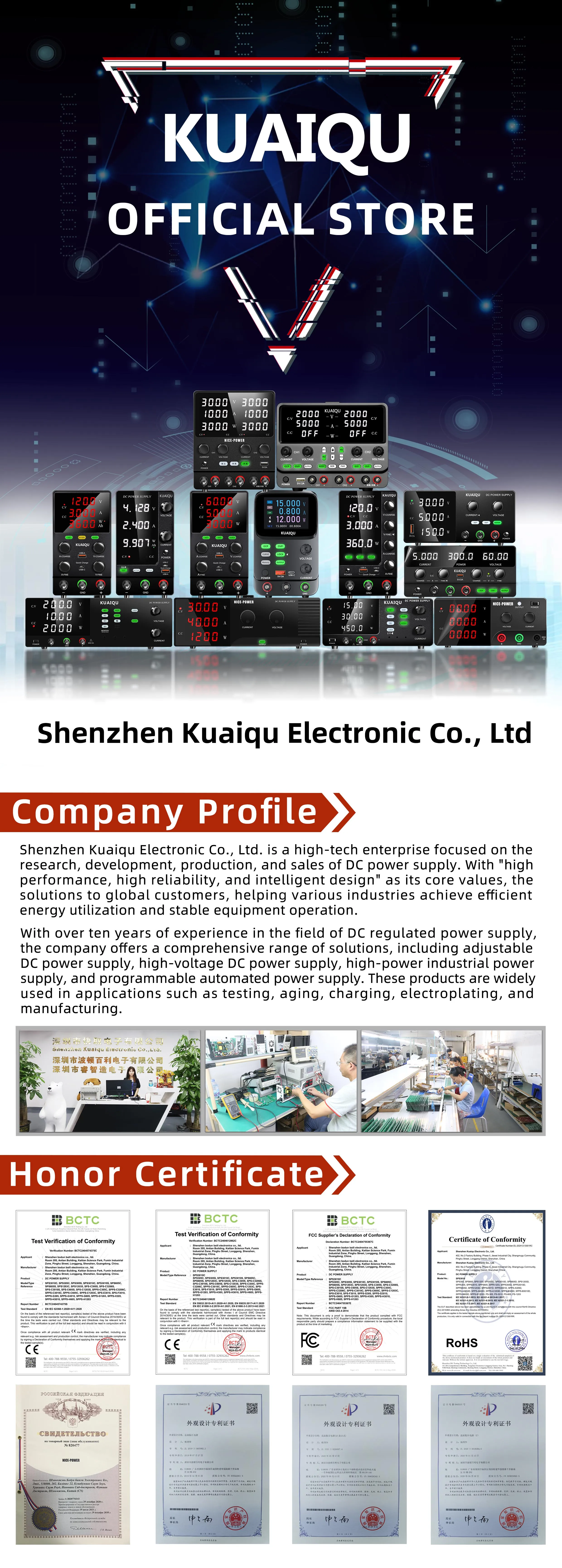 KUAIQU 30V 10A DC Power Supply Adjustable Digits Display Laboratory Power Supply Voltage Regulator 60V 5A 120V,32V 6A SPS-C3010