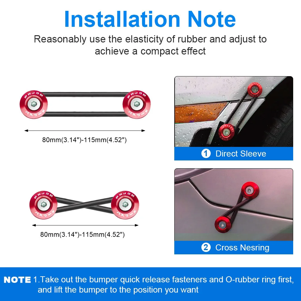 Aluminum Bumper Fixation Car Bumper Hook Car Bumper Fasteners for Car Accessories Interior Spare Parts Surround Buckle