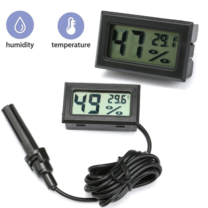 Mini Digital Humidity Meter Thermometer Hygrometer Sensor Gauge LCD Temperature Refrigerator Aquarium Monitoring Display Indoor