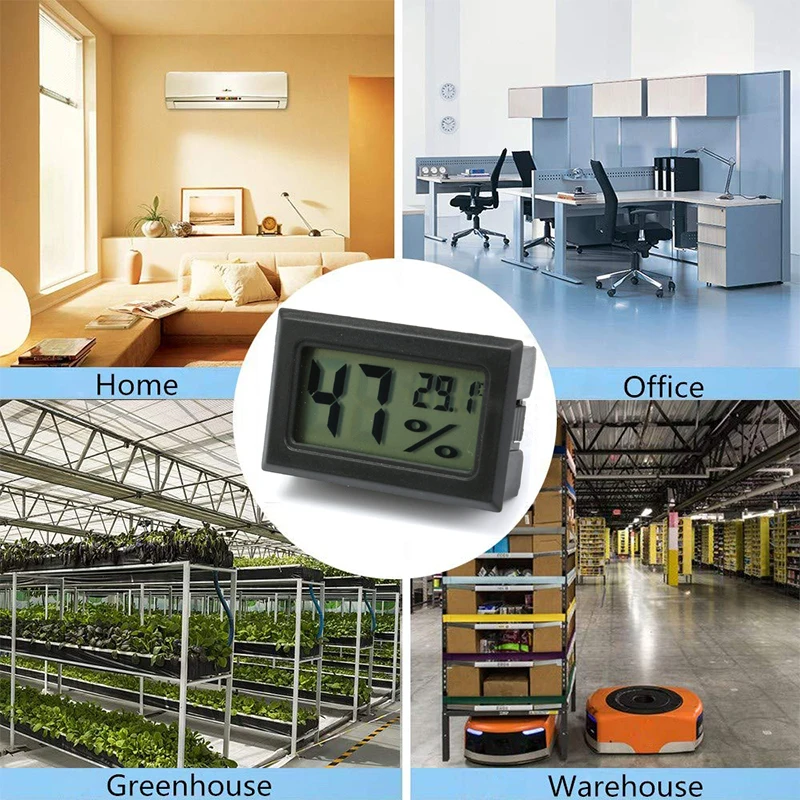 Mini Digital Humidity Meter Thermometer Hygrometer Sensor Gauge LCD Temperature Refrigerator Aquarium Monitoring Display Indoor