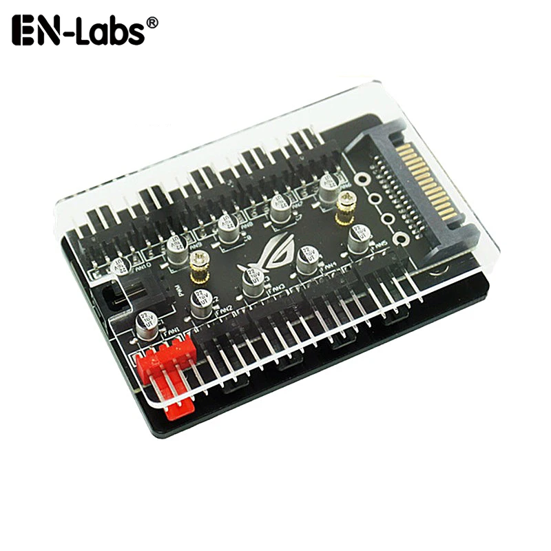 10 Port 4pin PWM Fan Hub Splitter Adpater w/ RPM Speed Controller Cable Power by IDE Molex 4 pin or SATA,Fan Spliter 4-pin 3pin
