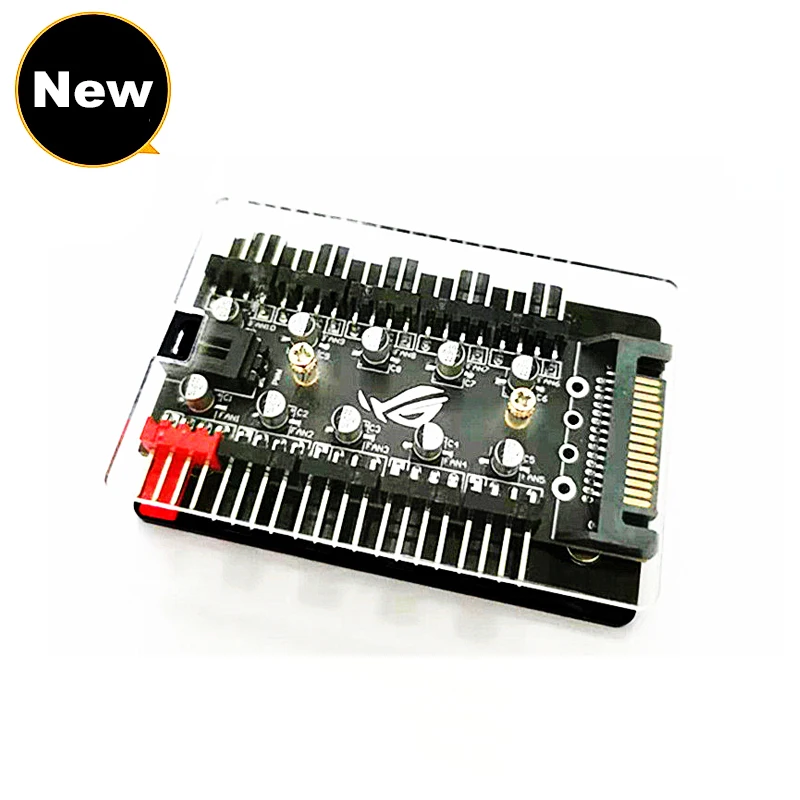 10 Port 4pin PWM Fan Hub Splitter Adpater w/ RPM Speed Controller Cable Power by IDE Molex 4 pin or SATA,Fan Spliter 4-pin 3pin