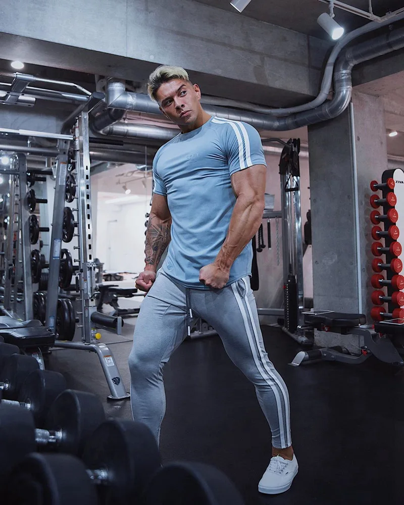 Joggers Men Striped Sweatpants Casual Long Pants Men Fitness Running Workout Track Trousers