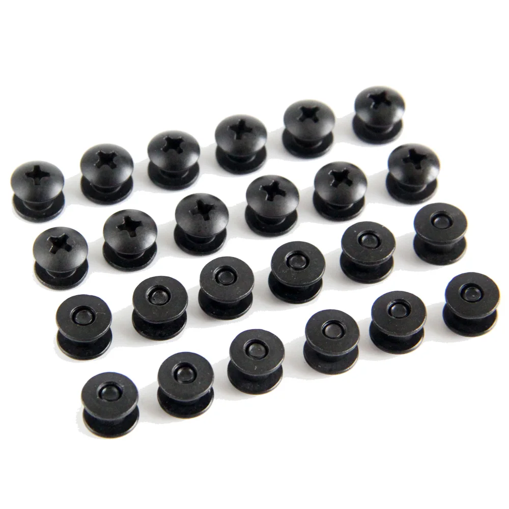 24pcs Black Steel Short Post Chicago Screw Set Cross Head Perfect for DIY Kydex and Leather Holsters/Clips and Sheaths