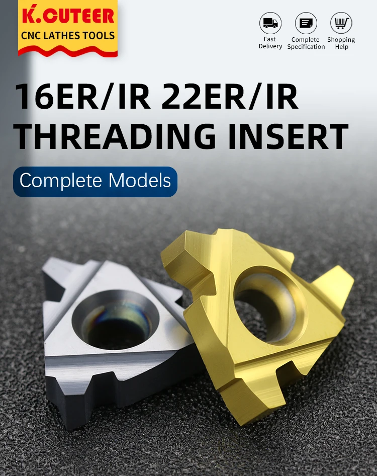 10pcs Carbide Thread Insert 16ER/IR 22ER/IR 1.5TR 2TR 2.5TR 3TR 4TR 5TR 6TR Threading Insert Trapezoidal Lathe Thread Tool Blade