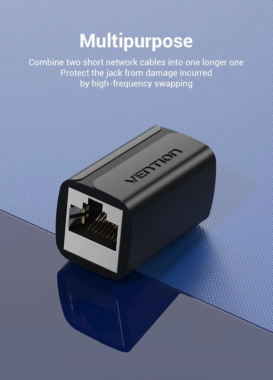 Vention Cat7 RJ45 Connector Cat7/6/5e Ethernet Female to Female 8P8C Patch Network Extender Extension Adapter for Ethernet Cable