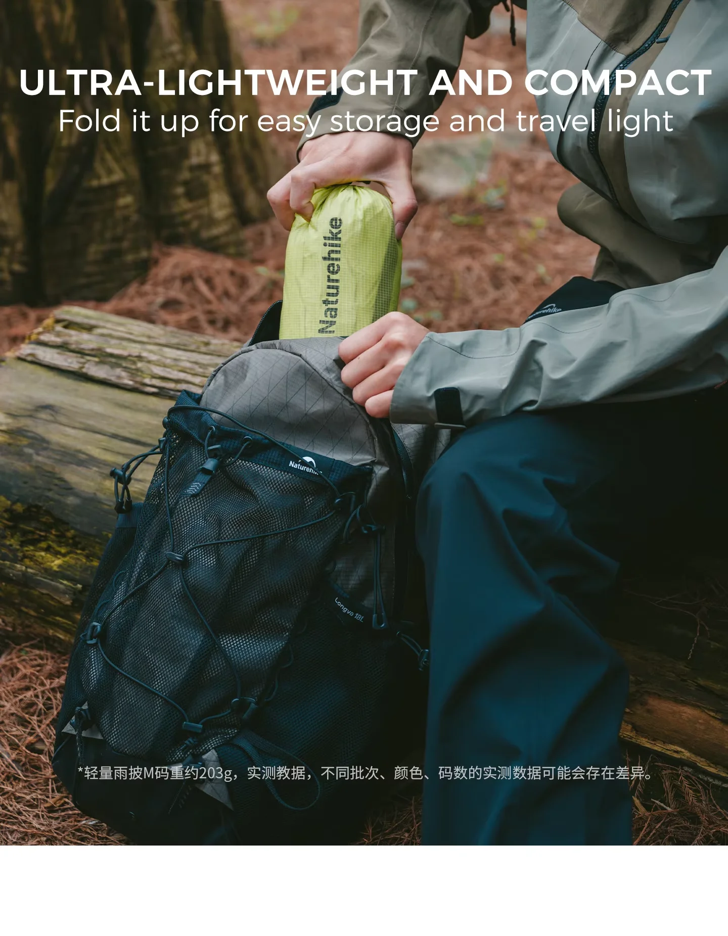 Naturehike Rain Jacket Waterproof 3 in 1 Multifunction Raincoat 210T 20D Canopy Rainwear Camping Mat Windbreaker Bike Poncho