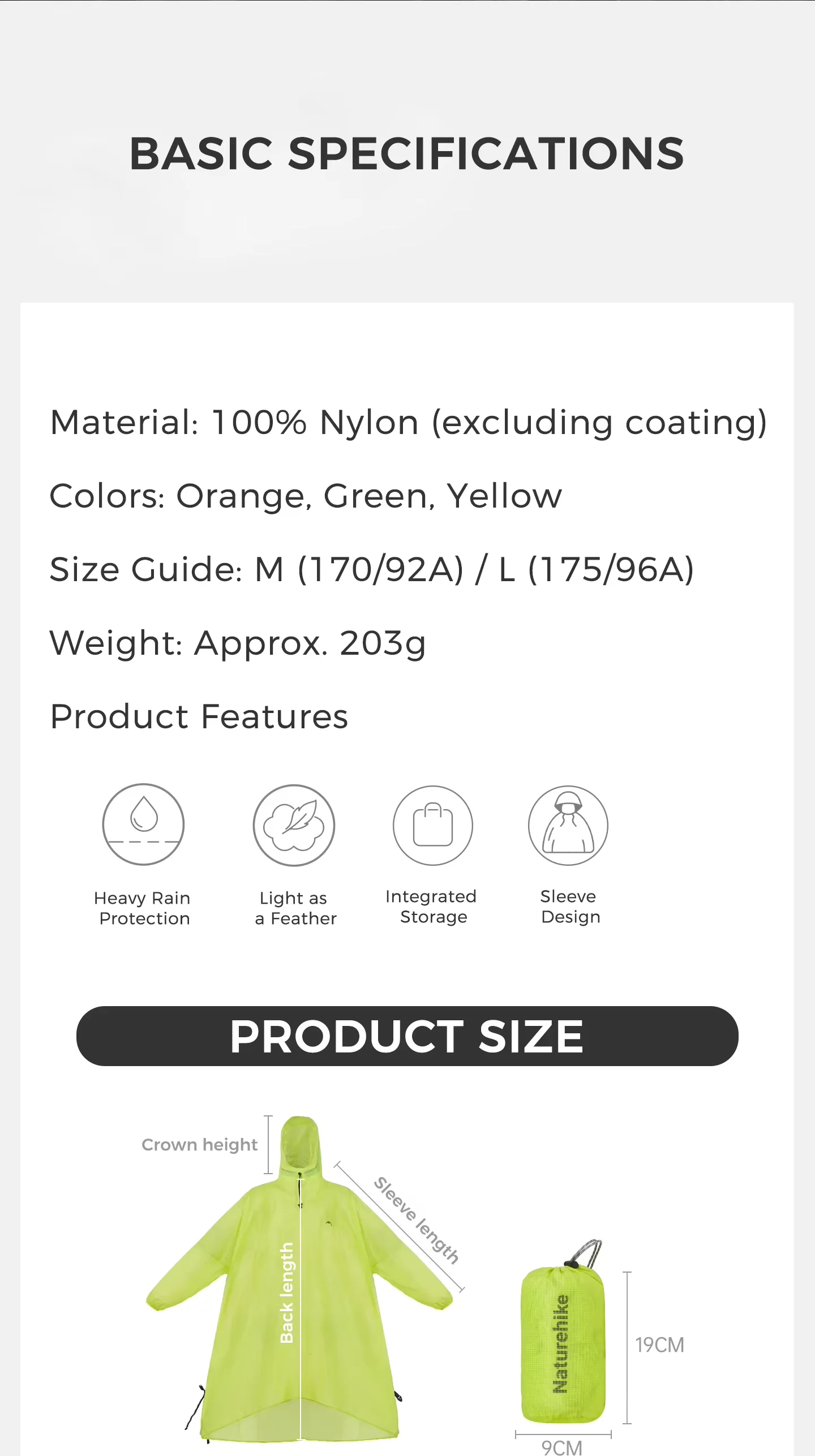Naturehike Rain Jacket Waterproof 3 in 1 Multifunction Raincoat 210T 20D Canopy Rainwear Camping Mat Windbreaker Bike Poncho