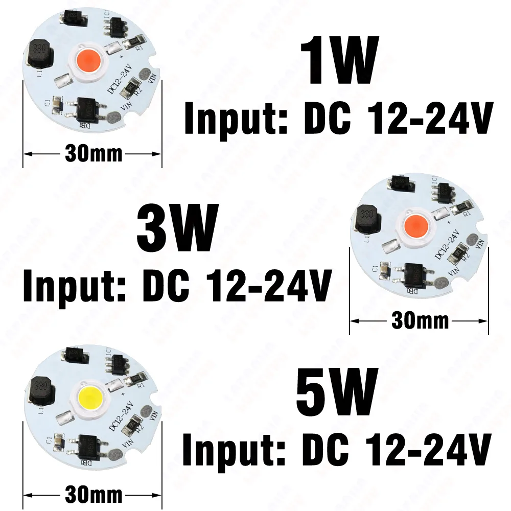 1W 3W 5W Driverless LED COB Chip White Red Green Blue Yellow Purple Full Spectrum 3-6V 8-12V 12-24V 1 3 5 W Watt Light Beads