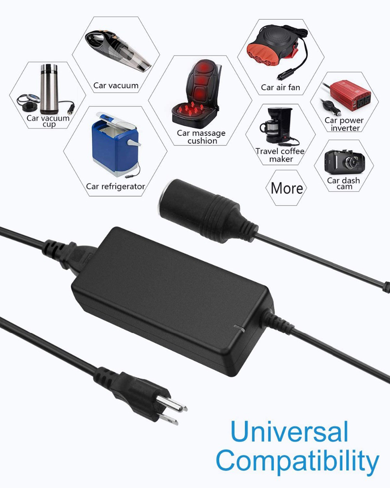 Car Power Adapter Cigarette Lighter Converter Power Convert AC Adapter DC 110V/ 220V to 12V 6A Power Adapter Supply Lighter