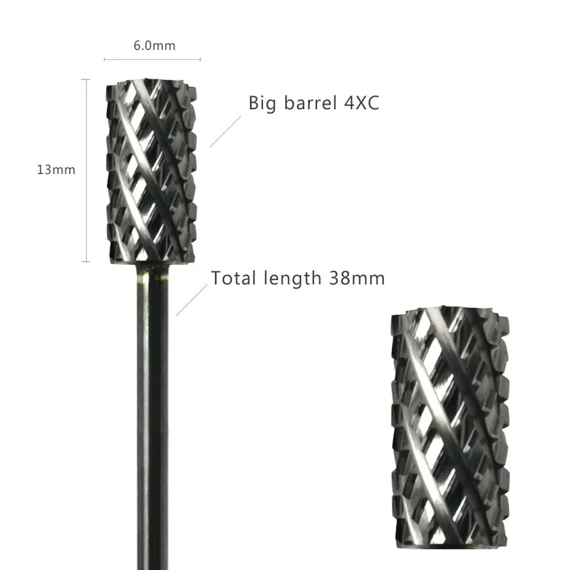 HYTOOS Barrel Nail Drill Bits 3/32" Carbide Nail Bit Rotary Manicure Cutters Nails Accessories Gel Removal Milling Cutter Tool