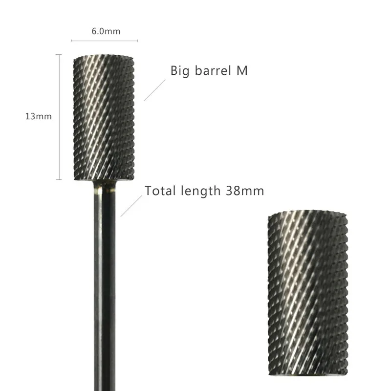 HYTOOS Barrel Nail Drill Bits 3/32" Carbide Nail Bit Rotary Manicure Cutters Nails Accessories Gel Removal Milling Cutter Tool