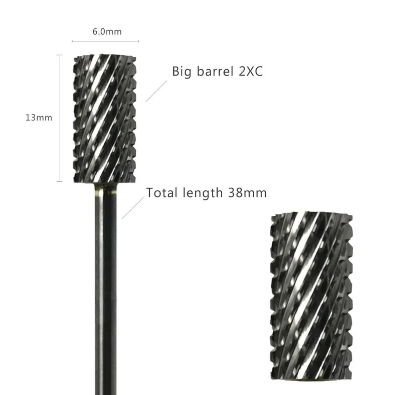 HYTOOS Barrel Nail Drill Bits 3/32" Carbide Nail Bit Rotary Manicure Cutters Nails Accessories Gel Removal Milling Cutter Tool
