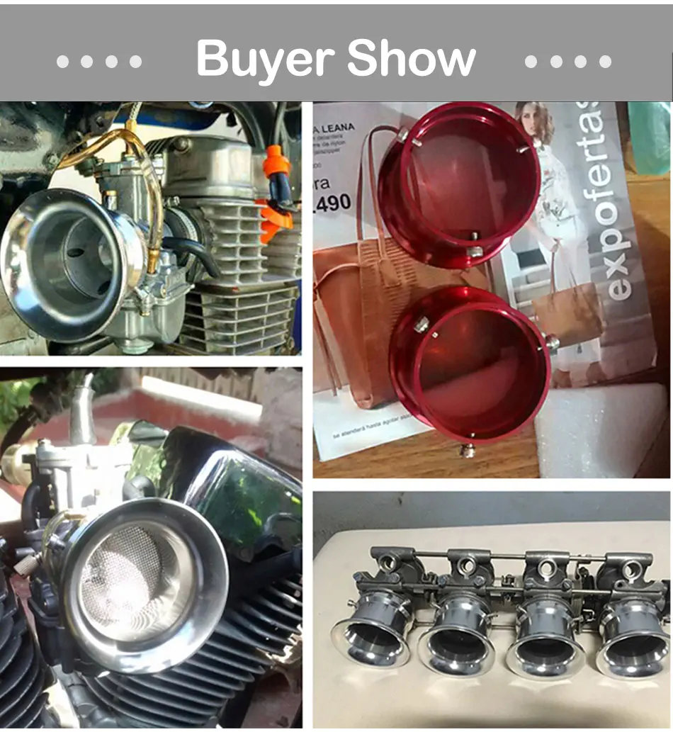ZSDTRP Universal 50mm Mushroom Head Motorcycle Carburetor Air Filter With Mesh Cleaner Intake Pipe Modified Scooter