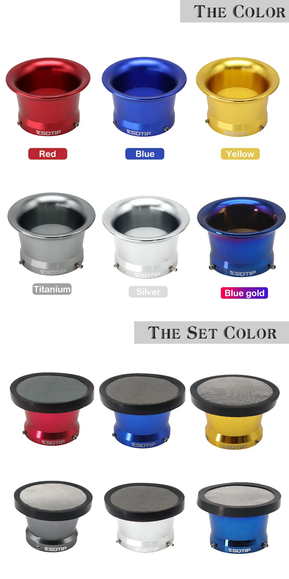 ZSDTRP Universal 50mm Mushroom Head Motorcycle Carburetor Air Filter With Mesh Cleaner Intake Pipe Modified Scooter