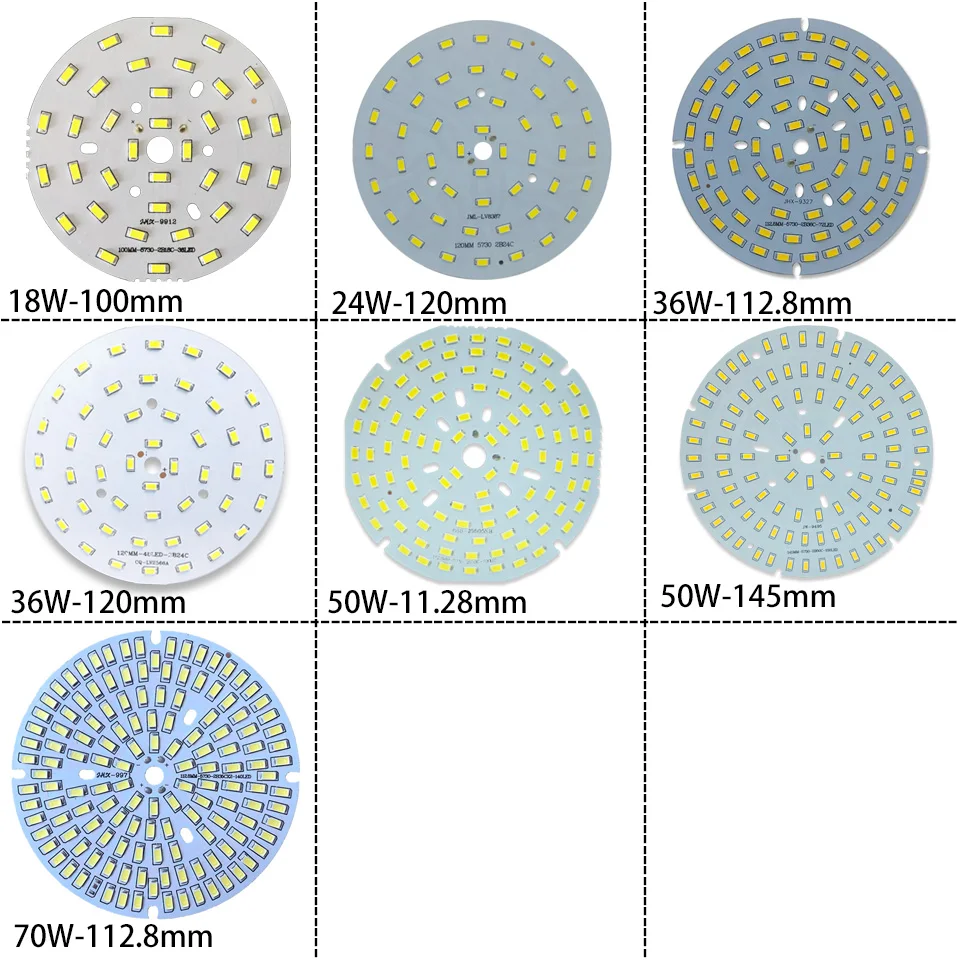 LED SMD Chip 3W 5W 7W 9W 12W 15W 18W 24W 30W 36W Brightness Light Board For LED Bulb Light Downlight Ceiling PCB With LED
