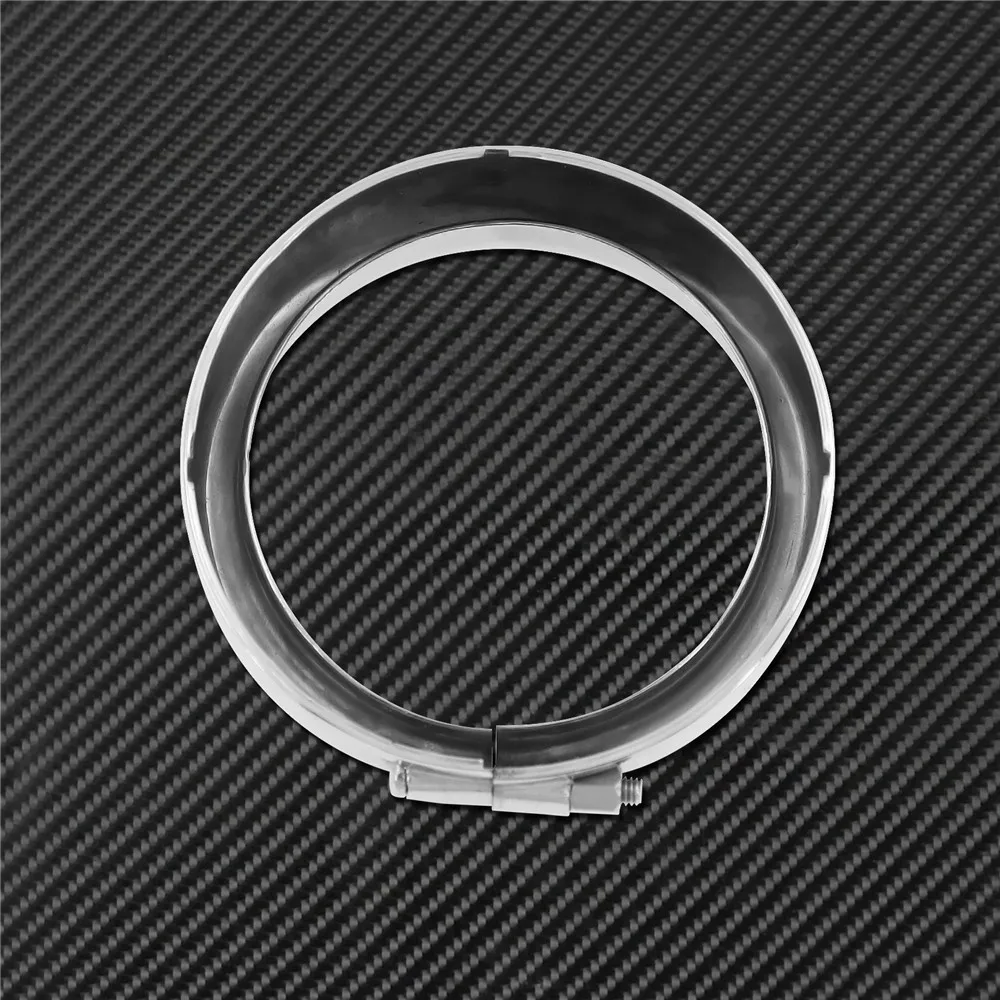 Motorcycle Visor Style Turn Signal Trim Ring With Rubber Rings Black/Chrome For Harley Touring Electra Glide Road King Softail
