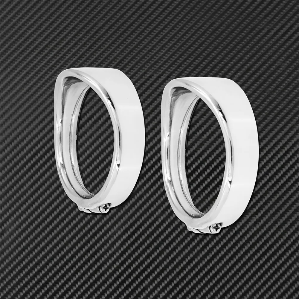 Motorcycle Visor Style Turn Signal Trim Ring With Rubber Rings Black/Chrome For Harley Touring Electra Glide Road King Softail