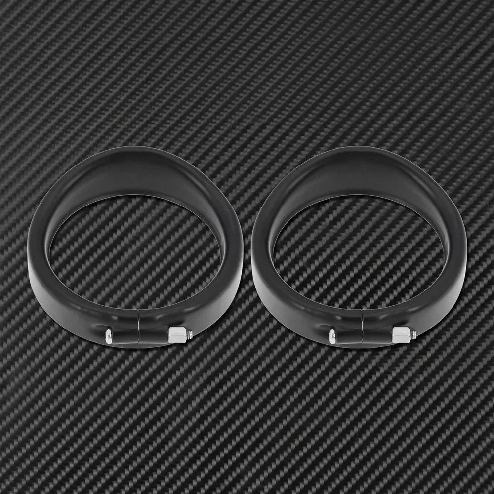 Motorcycle Visor Style Turn Signal Trim Ring With Rubber Rings Black/Chrome For Harley Touring Electra Glide Road King Softail