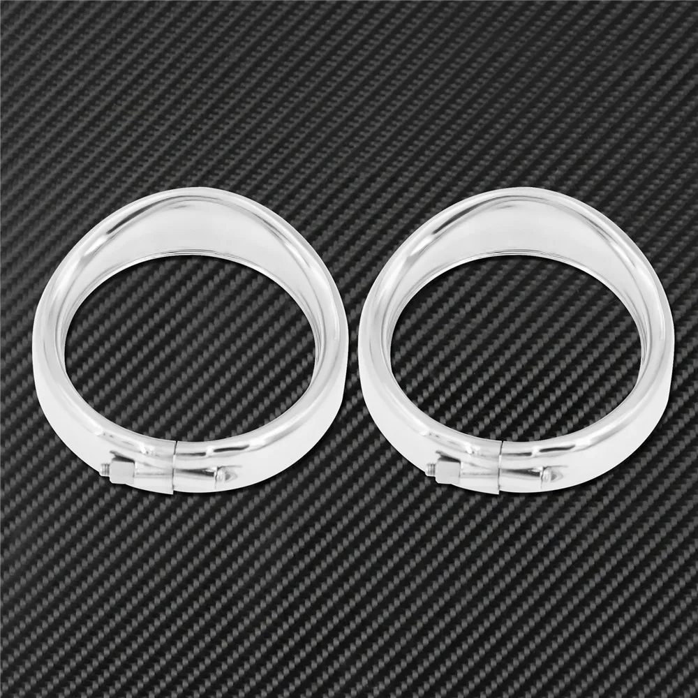 Motorcycle Visor Style Turn Signal Trim Ring With Rubber Rings Black/Chrome For Harley Touring Electra Glide Road King Softail