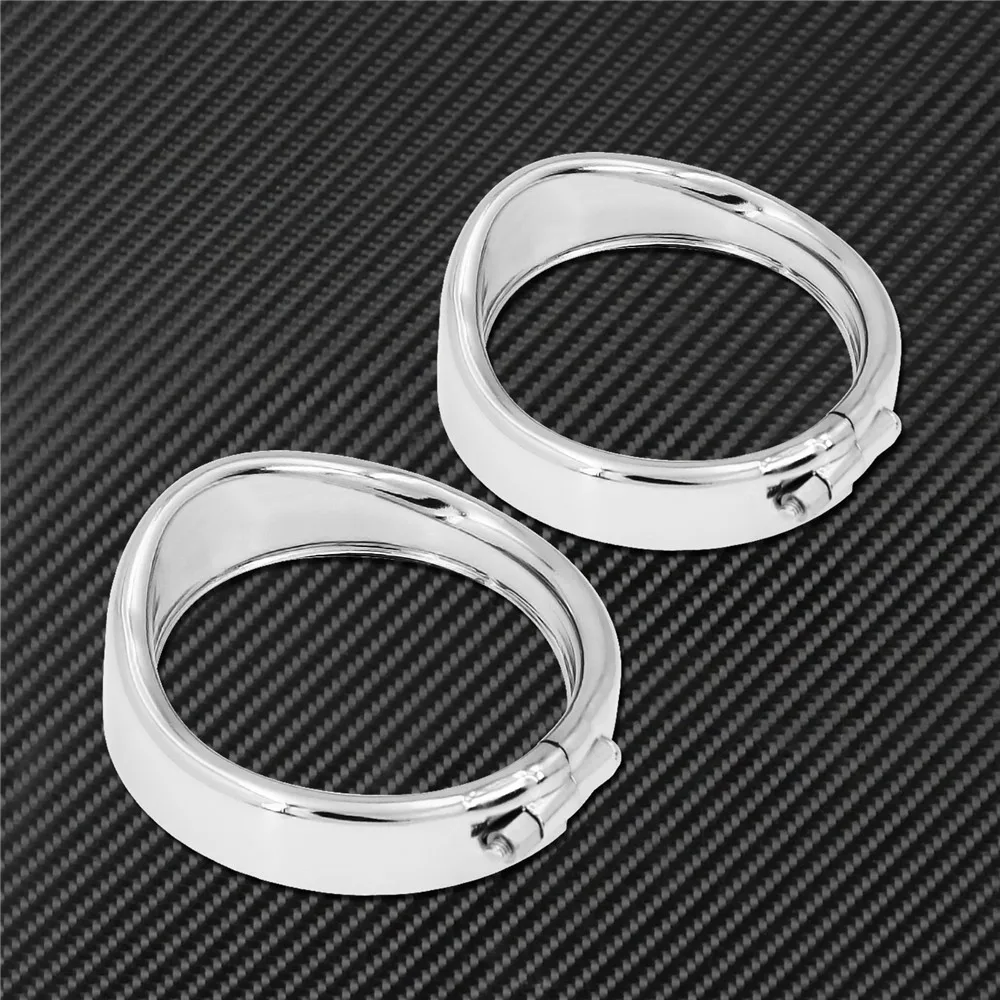 Motorcycle Visor Style Turn Signal Trim Ring With Rubber Rings Black/Chrome For Harley Touring Electra Glide Road King Softail