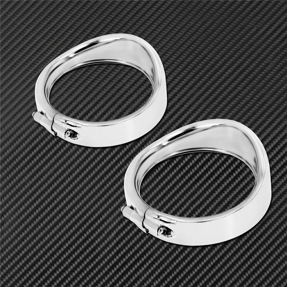 Motorcycle Visor Style Turn Signal Trim Ring With Rubber Rings Black/Chrome For Harley Touring Electra Glide Road King Softail