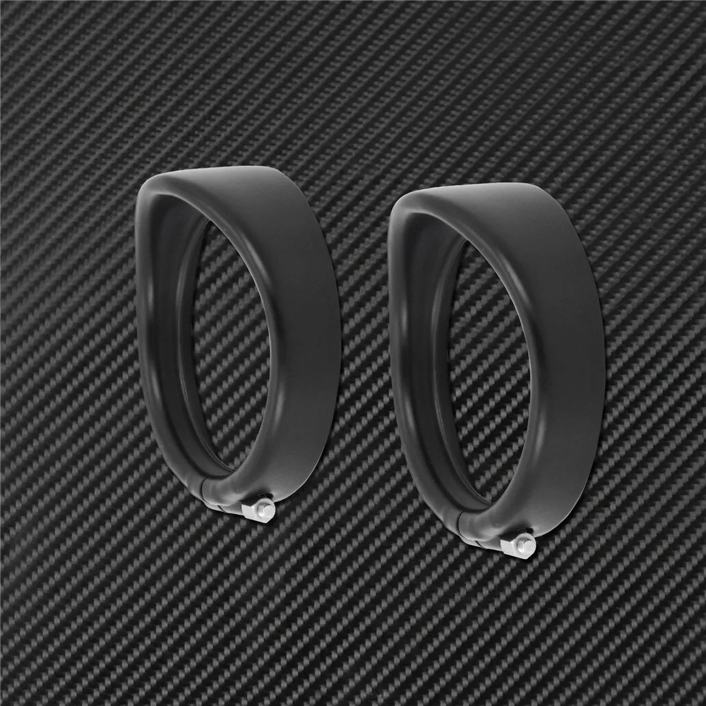 Motorcycle Visor Style Turn Signal Trim Ring With Rubber Rings Black/Chrome For Harley Touring Electra Glide Road King Softail