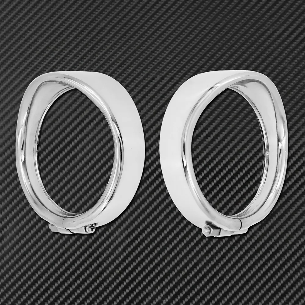 Motorcycle Visor Style Turn Signal Trim Ring With Rubber Rings Black/Chrome For Harley Touring Electra Glide Road King Softail