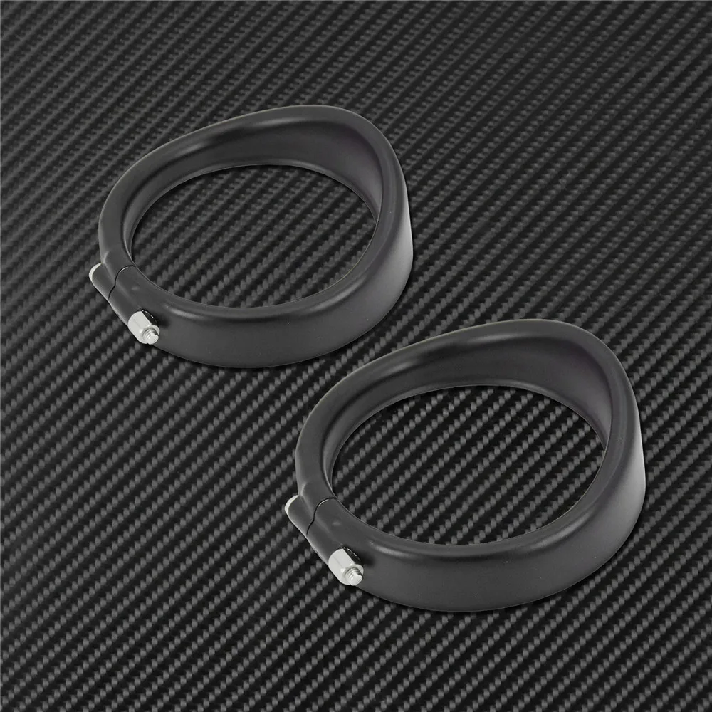 Motorcycle Visor Style Turn Signal Trim Ring With Rubber Rings Black/Chrome For Harley Touring Electra Glide Road King Softail