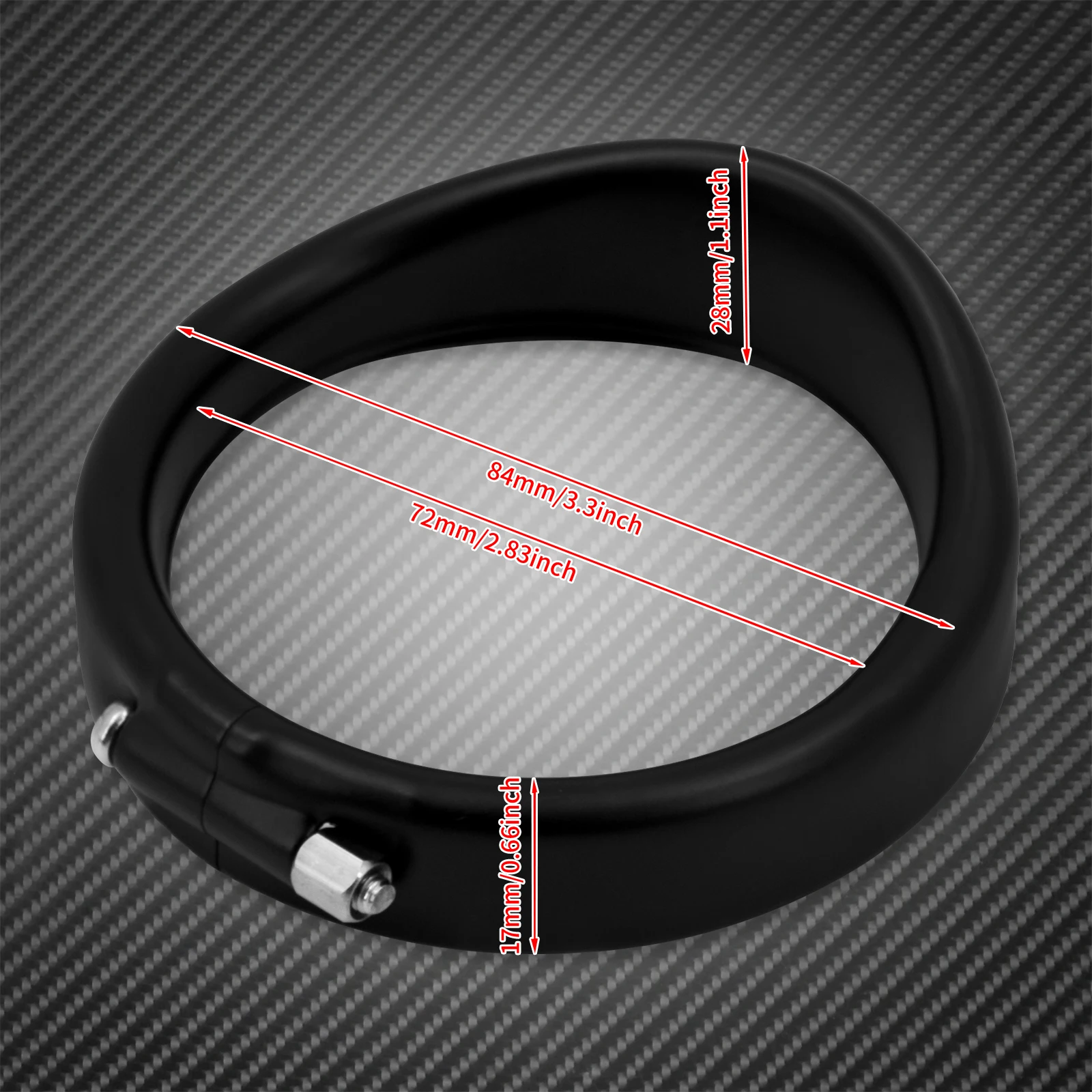 Motorcycle Visor Style Turn Signal Trim Ring With Rubber Rings Black/Chrome For Harley Touring Electra Glide Road King Softail