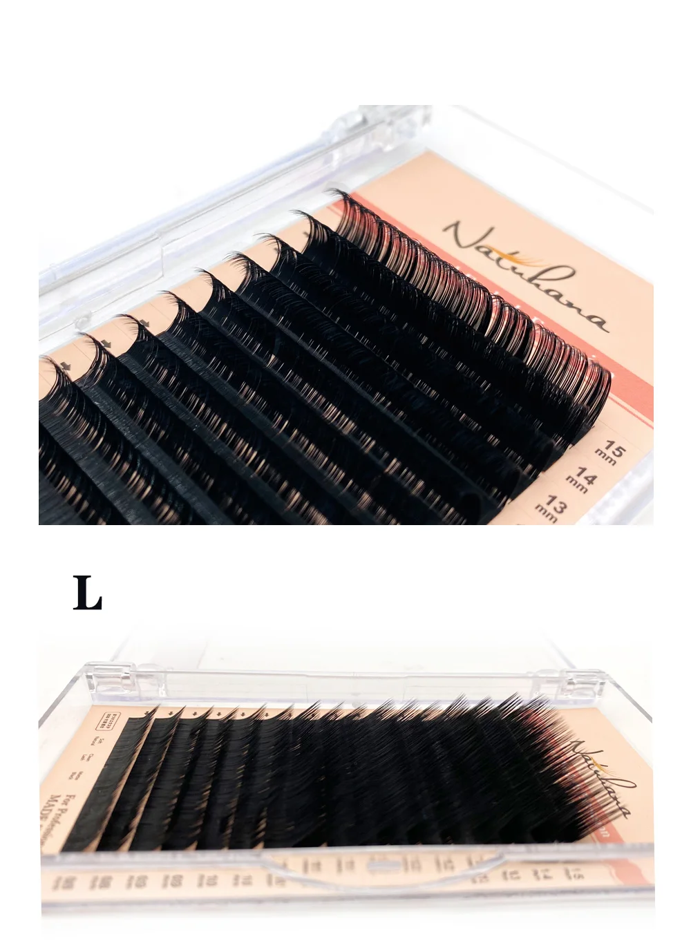 L/L+/LC/LD/LU Curl Mink Eyelash Extension Matte Black 8-15mm 16 Rows Mix Individual False Eyelashes OEM L N Makeup Eye Lashes