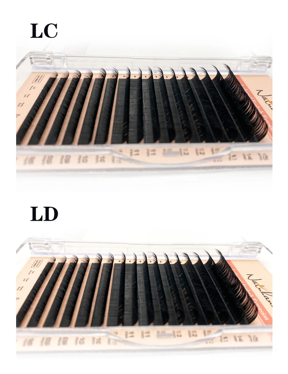 L/L+/LC/LD/LU Curl Mink Eyelash Extension Matte Black 8-15mm 16 Rows Mix Individual False Eyelashes OEM L N Makeup Eye Lashes