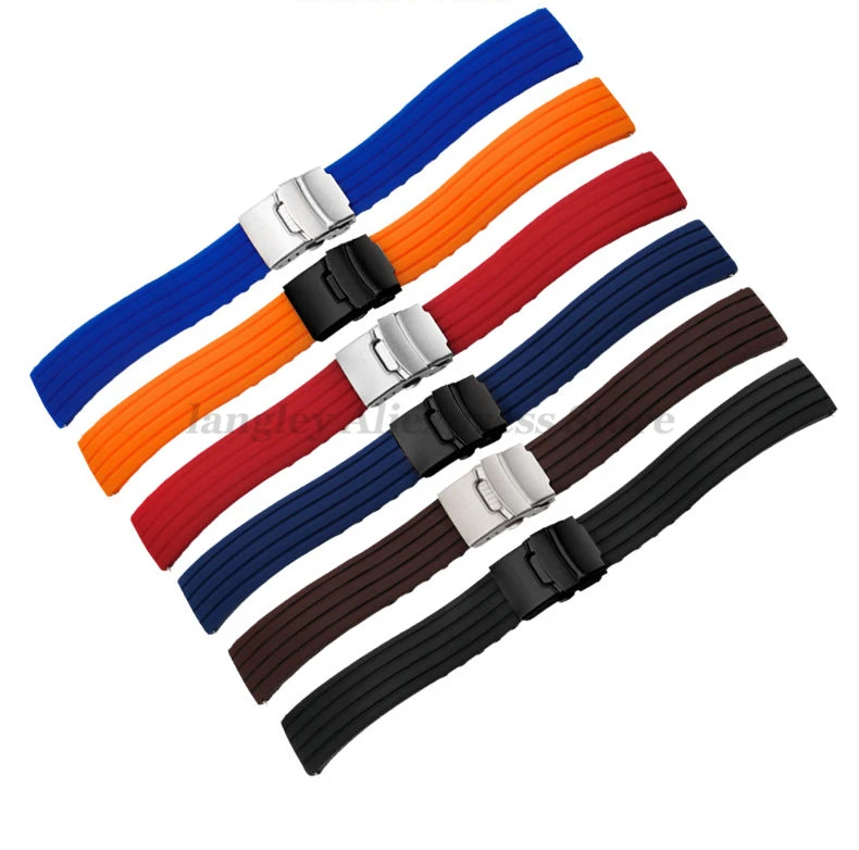 20mm 22mm Quick Release Silicone Watch Bands For Samsung Active 43mm 47mm for Fossil Watch Strap 18mm 24mm Rubber Sport Bands