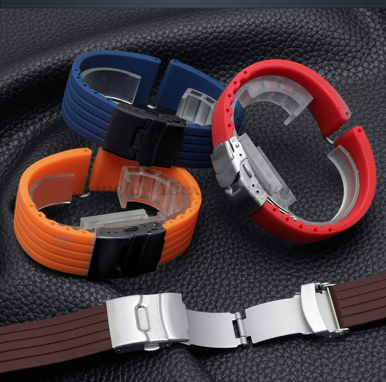 20mm 22mm Quick Release Silicone Watch Bands For Samsung Active 43mm 47mm for Fossil Watch Strap 18mm 24mm Rubber Sport Bands