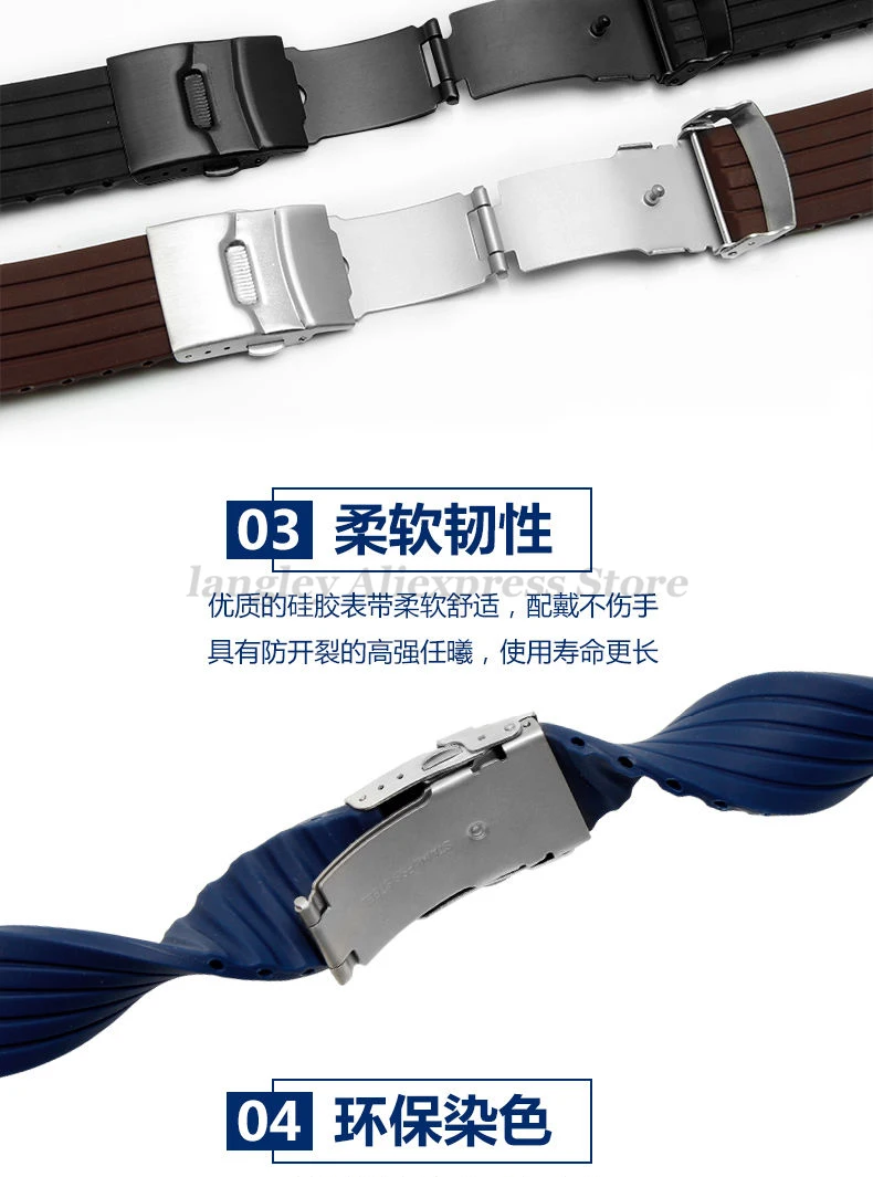 20mm 22mm Quick Release Silicone Watch Bands For Samsung Active 43mm 47mm for Fossil Watch Strap 18mm 24mm Rubber Sport Bands