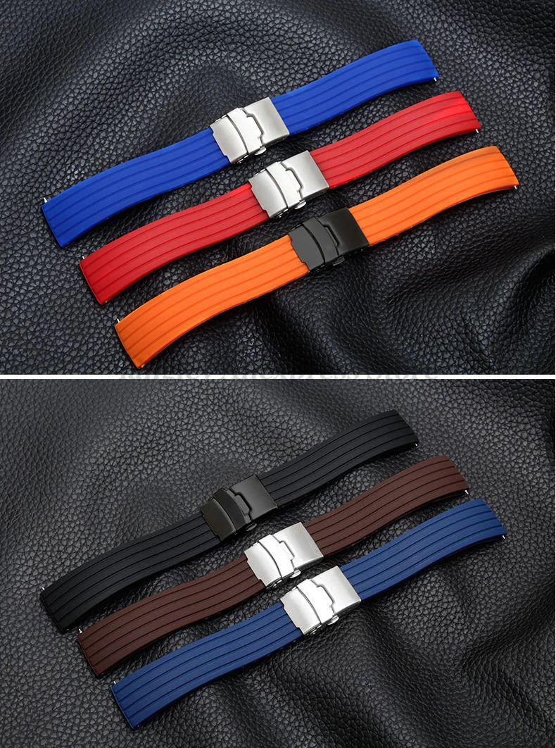 20mm 22mm Quick Release Silicone Watch Bands For Samsung Active 43mm 47mm for Fossil Watch Strap 18mm 24mm Rubber Sport Bands