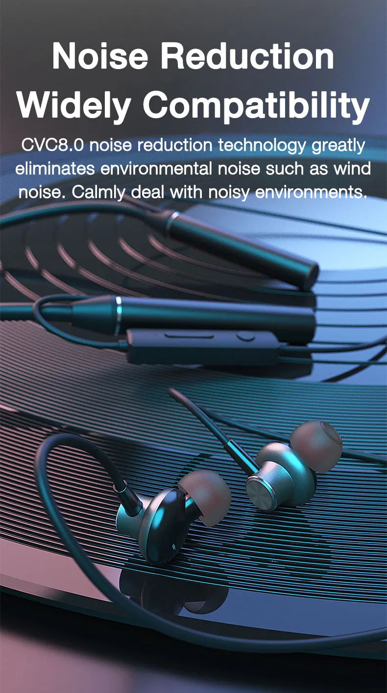 EARDECO 180 Hour Playback Bluetooth Headphone with Mic Wireless Headphones Bass Sport Wireless Earphones Headset Neckband Stereo