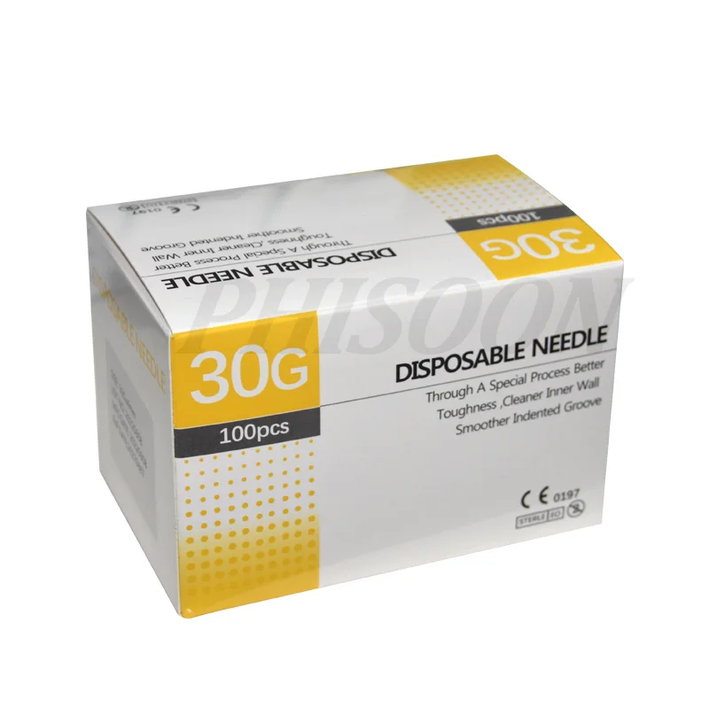 100 pieces, 30G * 4mm ,30G * 13mm , 30G * 25mm , micro-plastic injection cosmetic sterile needle surgical tool