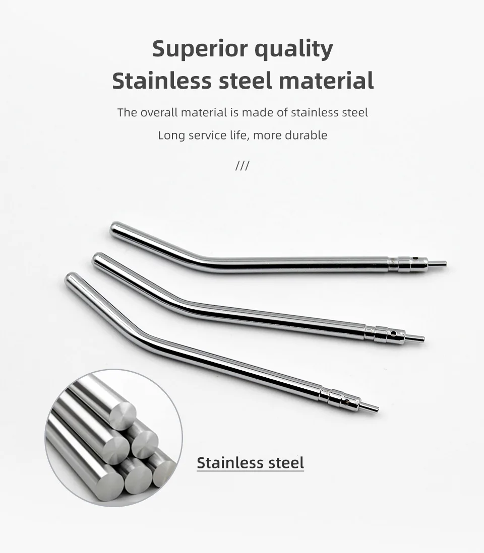10pcs Dental 3 Way Syringe Tips Air Water Spray Triple Syringe for 3 Way Tube Stainless Steel Syringe Spray Nozzles Tips