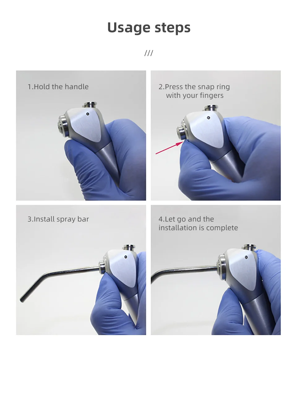 10pcs Dental 3 Way Syringe Tips Air Water Spray Triple Syringe for 3 Way Tube Stainless Steel Syringe Spray Nozzles Tips