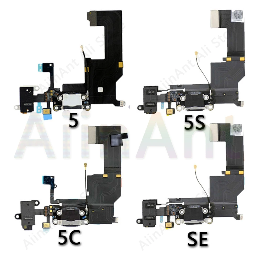 AiinAnt USB Charging Port Charger Dock Connector Charging Flex Cable For iPhone 6 6s Plus 5S SE 2020 2022 Phone Repair Parts