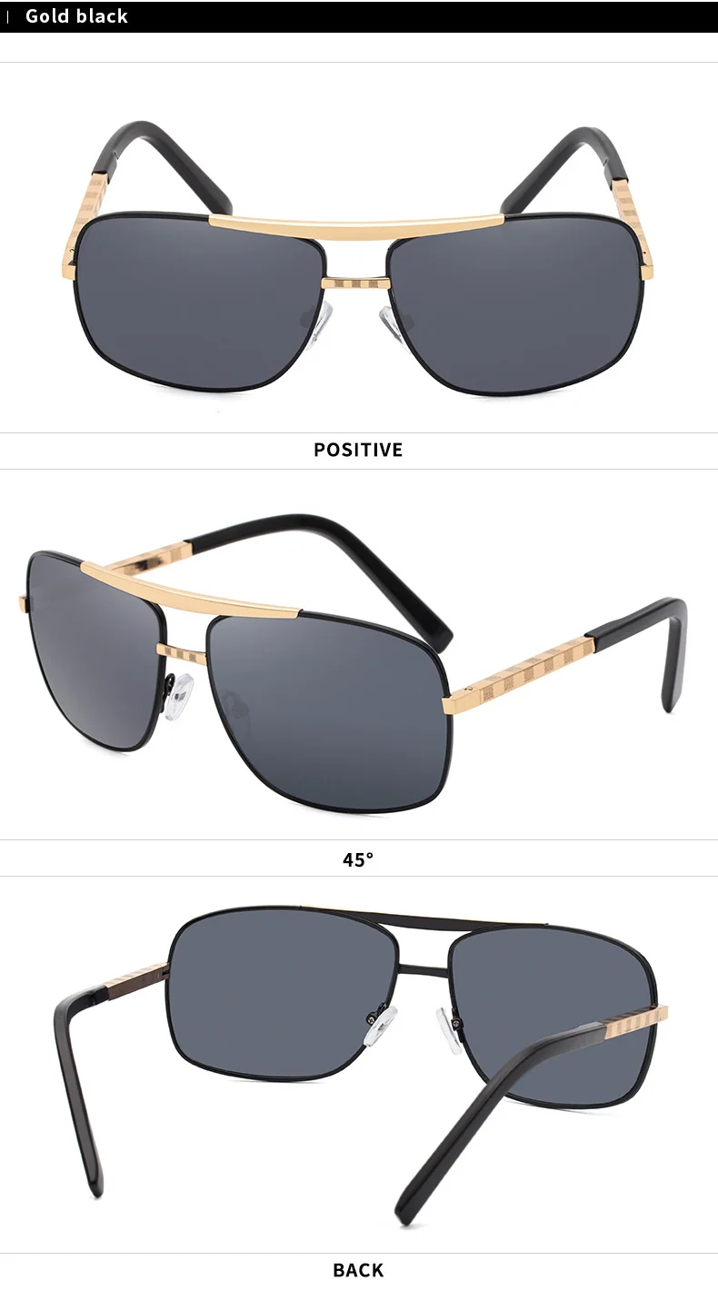 Vintage Square Sunglasses Men Luxury Brand Designer Metal Frames Sun Glasses for Male Fashion Rectangular Sunglass Gafas De Sol