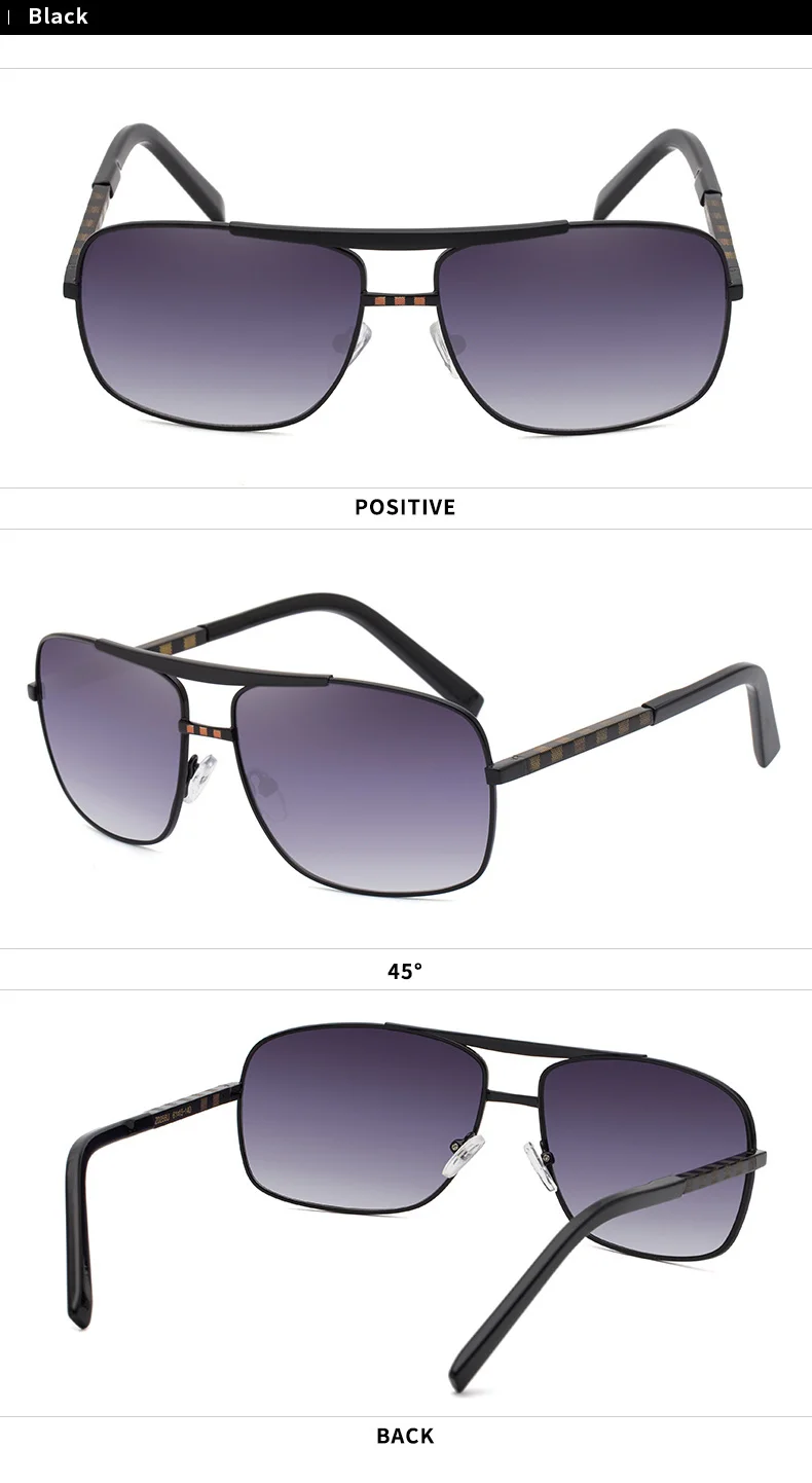 Vintage Square Sunglasses Men Luxury Brand Designer Metal Frames Sun Glasses for Male Fashion Rectangular Sunglass Gafas De Sol