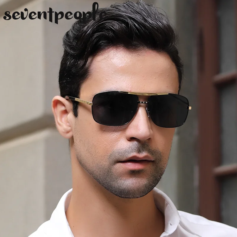 Vintage Square Sunglasses Men Luxury Brand Designer Metal Frames Sun Glasses for Male Fashion Rectangular Sunglass Gafas De Sol