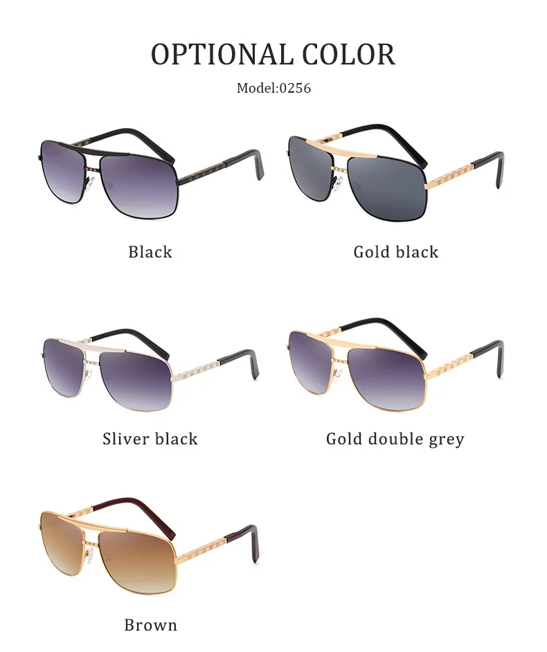 Vintage Square Sunglasses Men Luxury Brand Designer Metal Frames Sun Glasses for Male Fashion Rectangular Sunglass Gafas De Sol