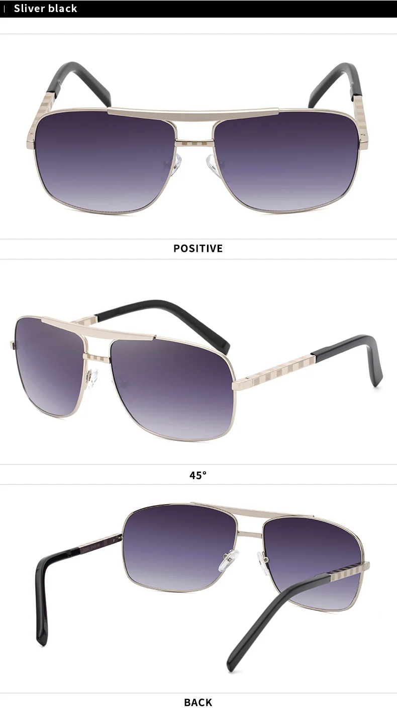 Vintage Square Sunglasses Men Luxury Brand Designer Metal Frames Sun Glasses for Male Fashion Rectangular Sunglass Gafas De Sol